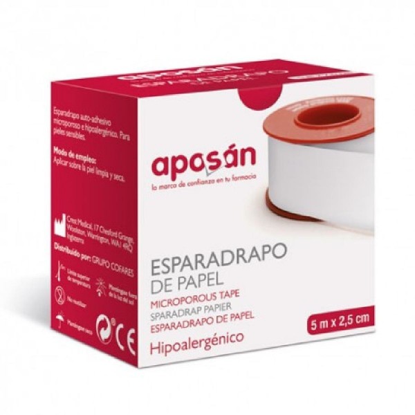ESPARADRAPO HIPOALERGICO APOSAN PAPEL 5 X 25