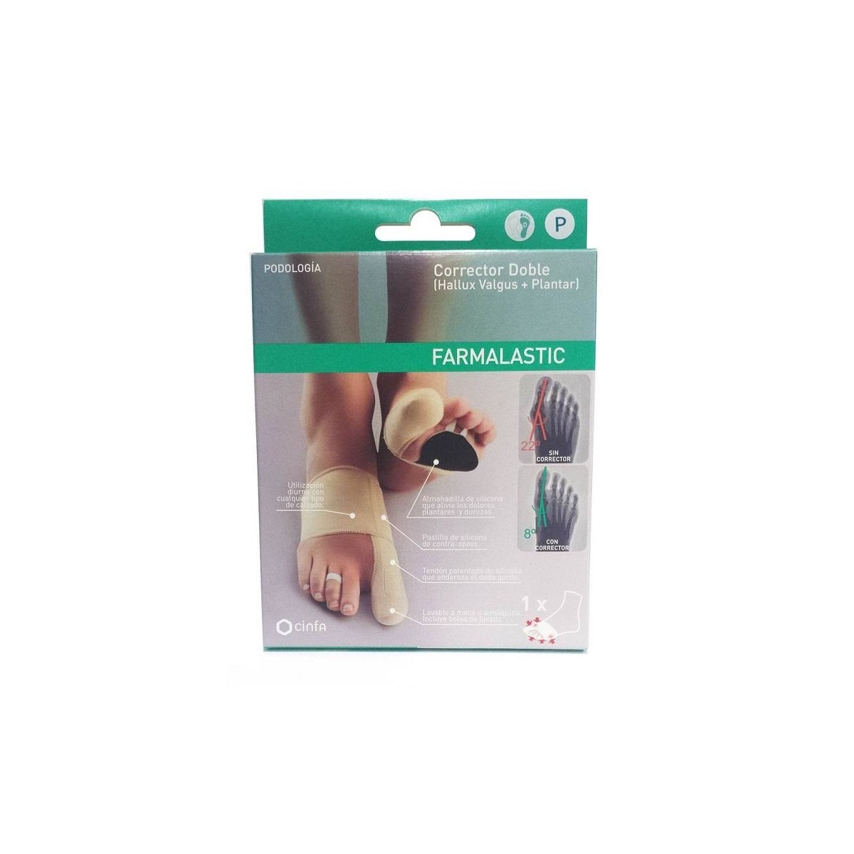Corrector doble Juanetes y Plantar Farmalastic...