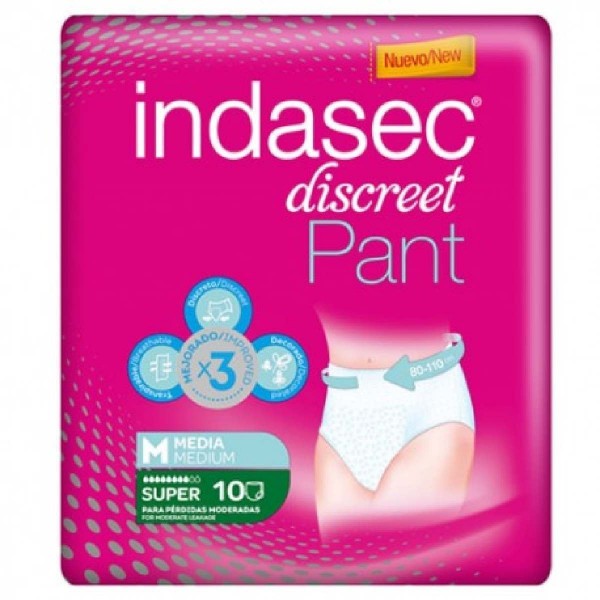 INDASEC PANT SUPER ABSORB DIA T MEDIA 10 UDS