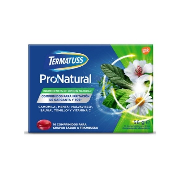 TERMATUSS PRONATURAL 16 COMPRIMIDOS PARA CHUPAR SABOR...
