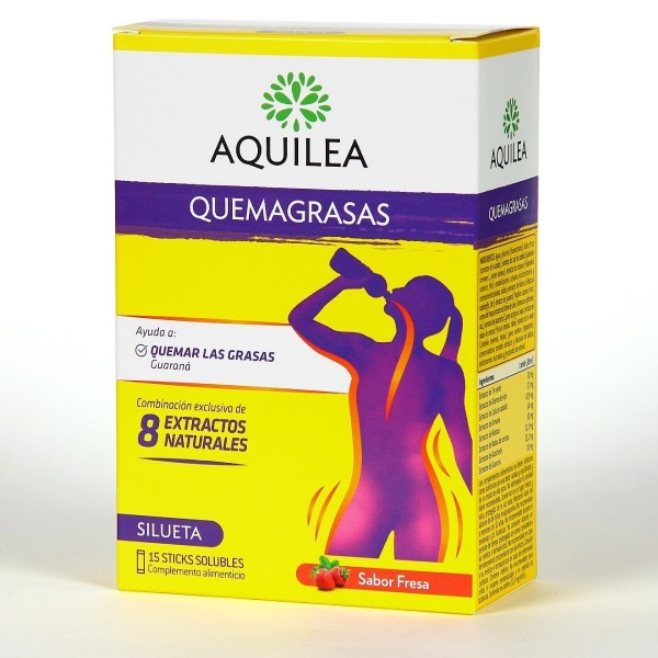 AQUILEA QUEMAGRASAS 15 STICKS SABOR FRESA