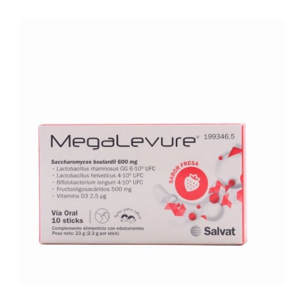 Megalevure 10 sticks sabor fresa