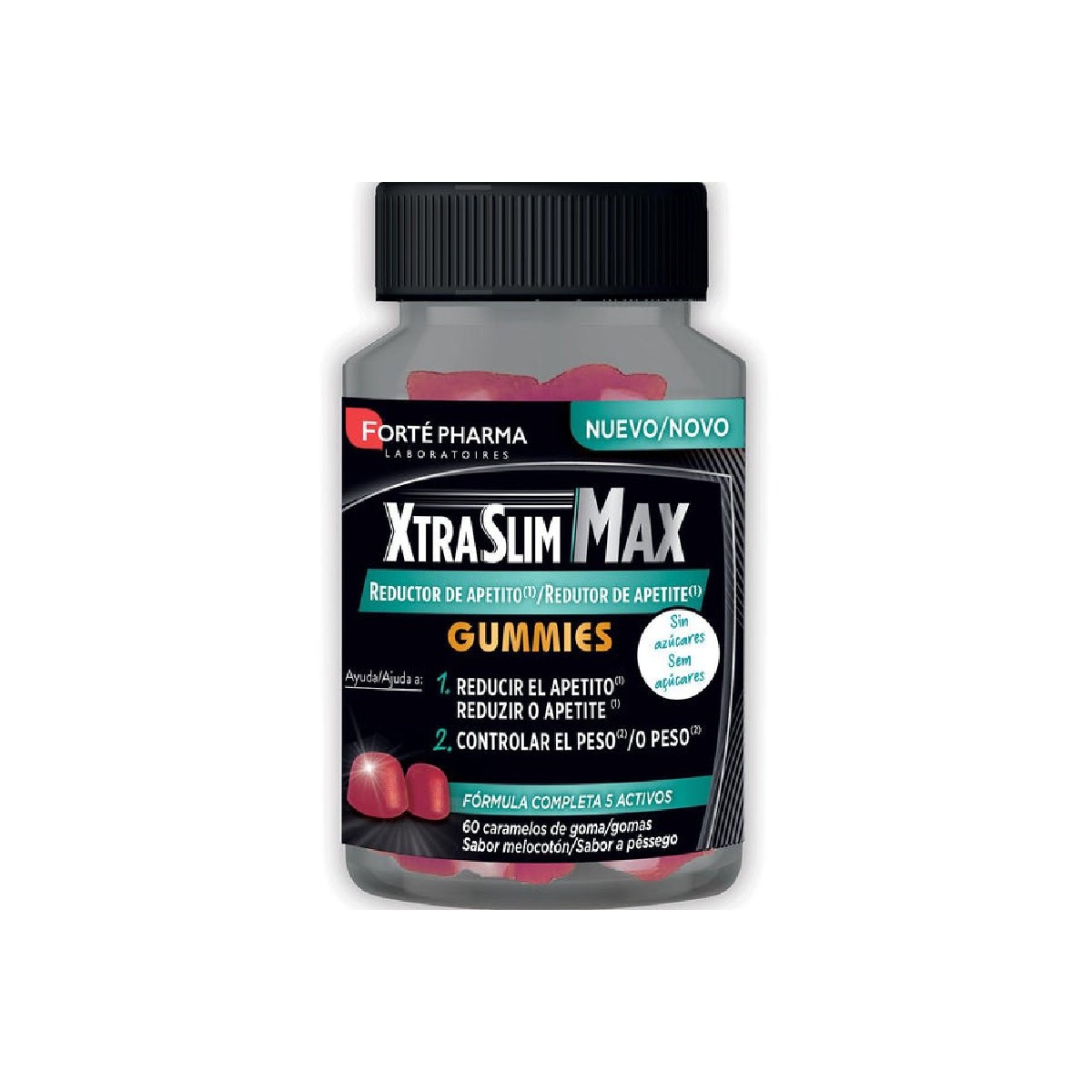 XTRASLIM MAX REDUCTOR APETITO 60 GUMMIES MELOCOTÓN