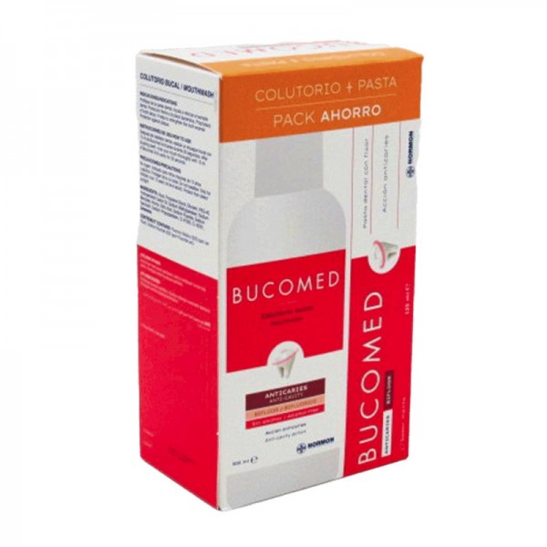 BUCOMED PACK PASTA ANTICARIES 125ML+COLUTORIO 500ML
