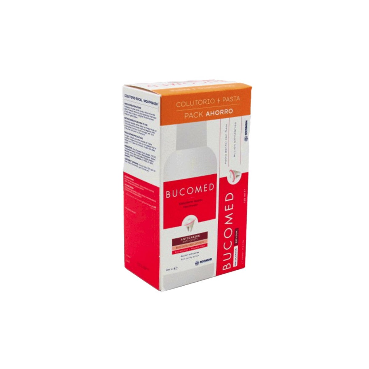 BUCOMED PACK PASTA ANTICARIES 125ML+COLUTORIO...
