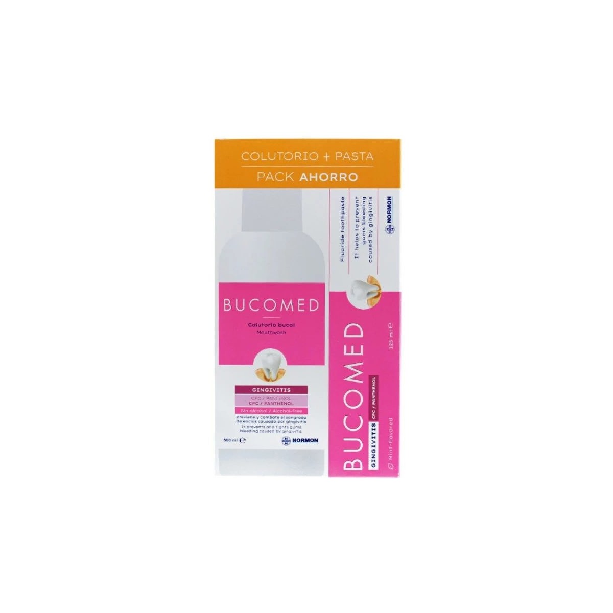 BUCOMED PACK PASTA GINGIVITIS 125ML+COLUTORIO...