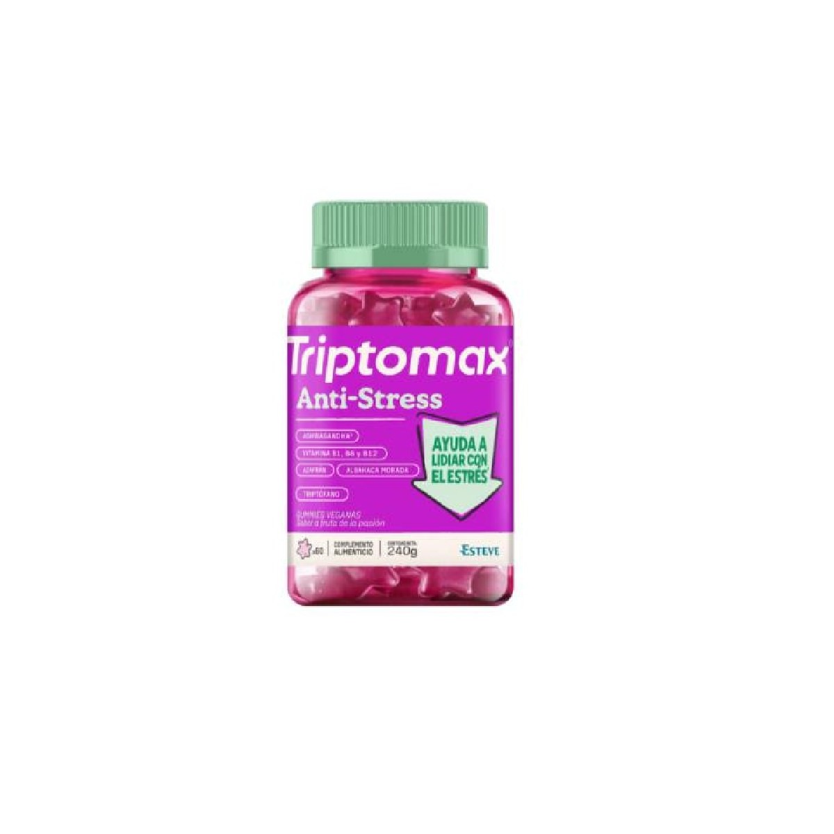 TRIPTOMAX ANTI-STRESS 60 GUMMIES SABOR FRUTA DE...