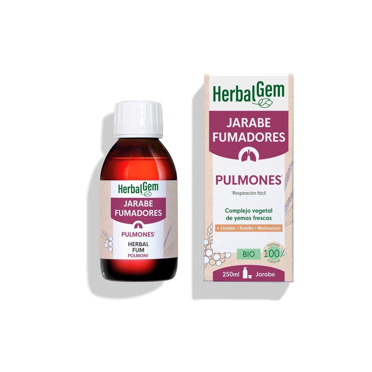 JARABE FUMADORES BIO 250ML HERBALGEM PRANAROM