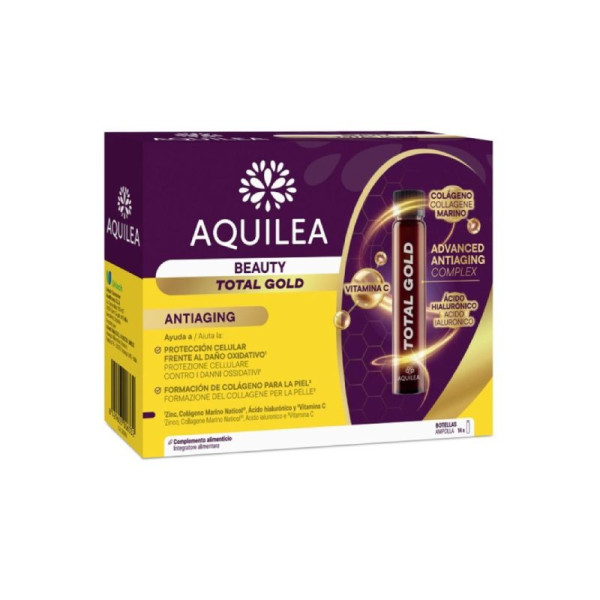 AQUILEA BEAUTY TOTAL GOLD 14 AMPOLLAS BEBIBLES