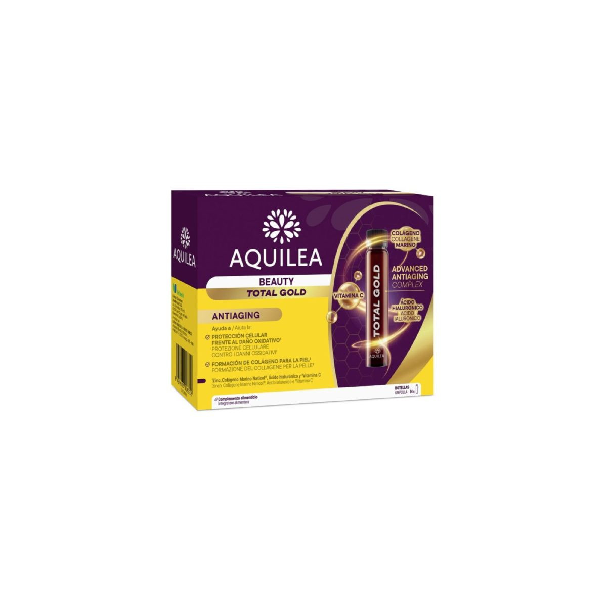 AQUILEA BEAUTY TOTAL GOLD 14 AMPOLLAS BEBIBLES